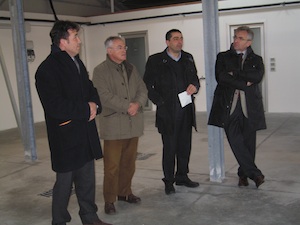 Da sinistra: Carlo Dalmonte, Libero Asioli, Roberto Savini e l'assessore Tiberio Rabboni all'inaugurazione delle nuove strutture del Cav